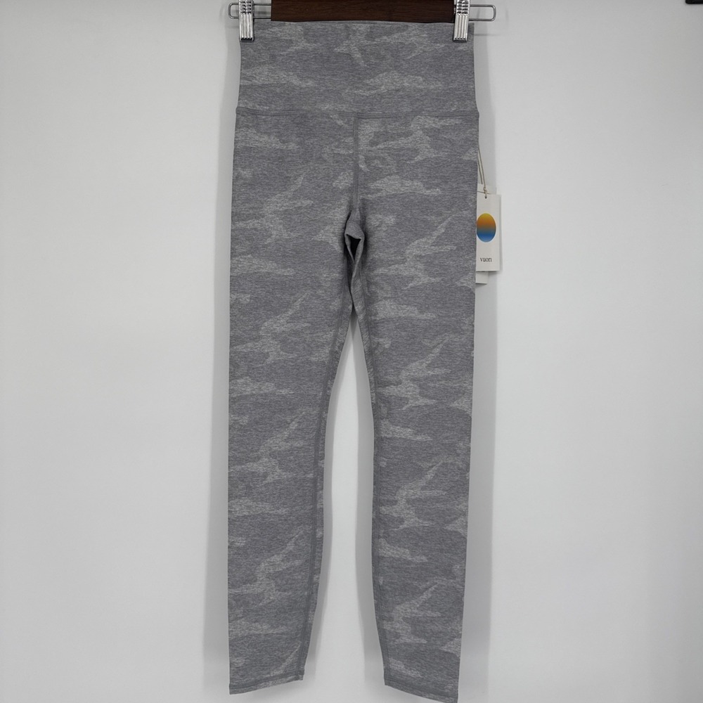 NWT Vuori Womens Clean Elevation Camo Gray High-Waist Leggings Yoga Pants XS